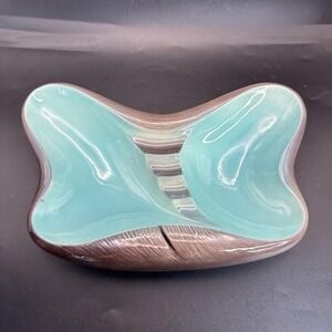 Vintage MCM Cigar Cigarette Ashtray Butterfly Shape Biomorphic Marked USA